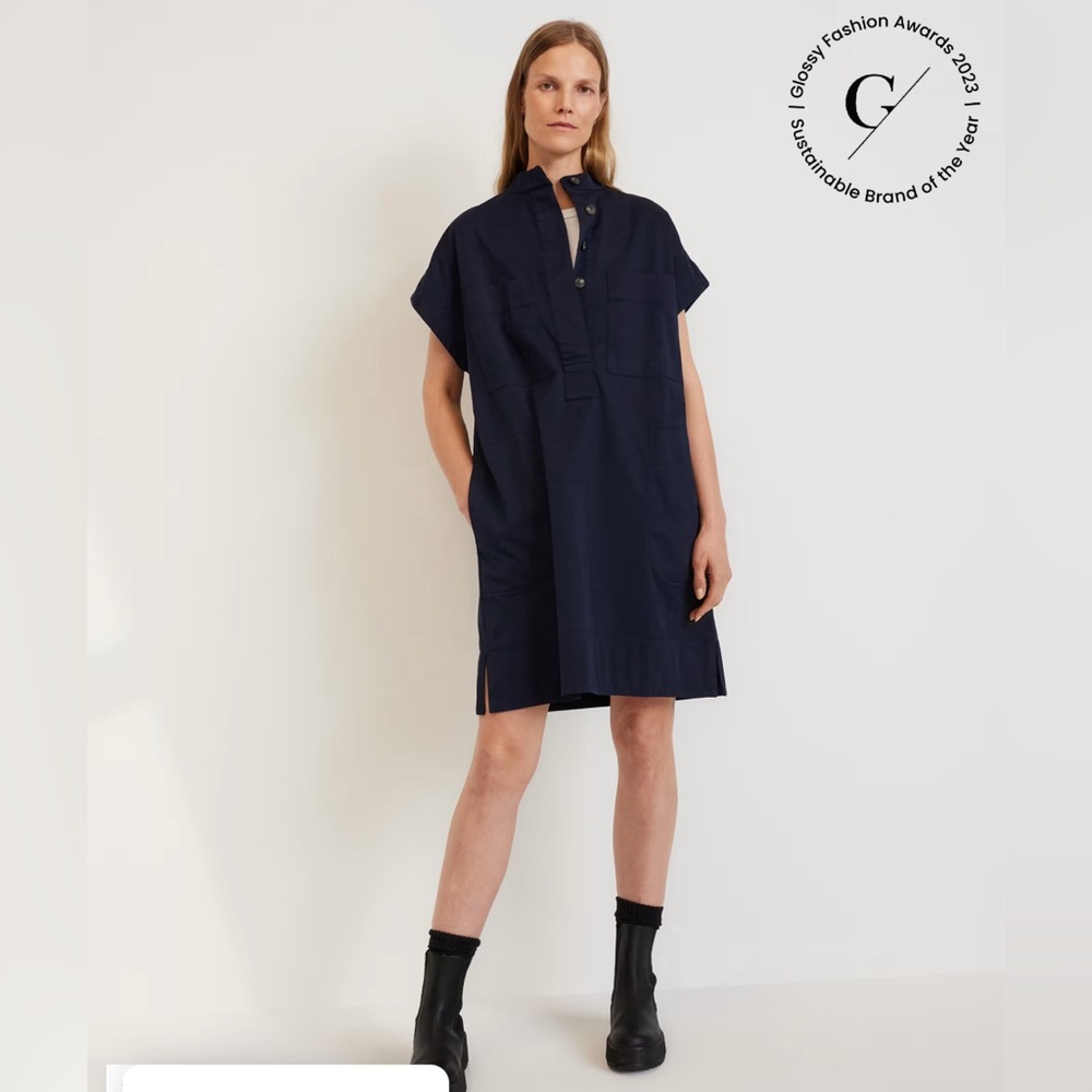 Everlane Easy Workwear Dress in Navy, XS